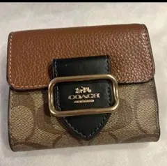 COACH 二つ折り財布 ブラウン/ベージュ