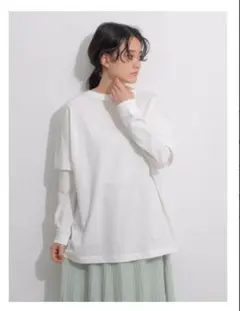 レイヤードカットプルオーバー　オフホワイト