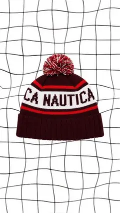 NAUTICA ニット帽 ビーニー ポンポン付き