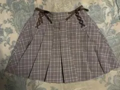 リボン付き チェック柄キュロット