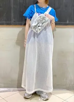 新品未使用　ニコアンド　てぃらさんレイヤードメッシュワンピース