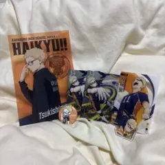 月島蛍 ブロマイド4点セットと缶バッジ アクリルキーホルダー全６点セット