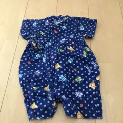 ホットビスケッツ　ミキハウス  甚平　フリー（60-70センチ）青色