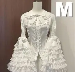 【ラスト1点】M ロリータ ゴスロリ 姫袖 ブラウス リボン ゴージャス　綺麗