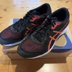 asics ランニングシューズ 黒/オレンジ 27センチ