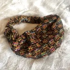 多色ニットツイストヘアバンド　ターバン風