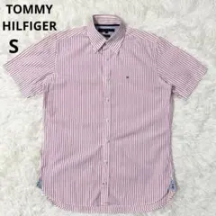 TOMMY HILFIGER コットンシャツ ストライプ コットン100 半袖S