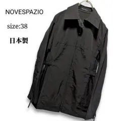 軽く羽織れる✨ NOVESPAZIO ナイロン混アウター ブラック 38 日本製のサムネイル