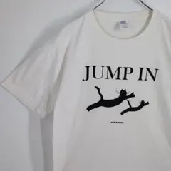 ジムマスター 黒猫 プリント Tシャツ メンズ XL 白 ネコ 古着のサムネイル