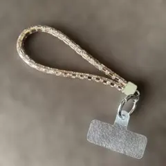 ビーズ装飾 ゴールド スマホストラップ