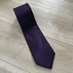 コムサメン ネクタイ 紫 ドット パターン シルク100%