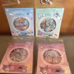 正規品カプセルフレークステッカーズ　サンリオ　はぴだんぶい　シナモロール　クロミ