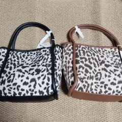 新品未使用！2点セットレオパード柄ショルダーバッグ（ブラック・ブラウン）
