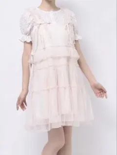 merry jenny チュールドロストミニキャミワンピース ピンク