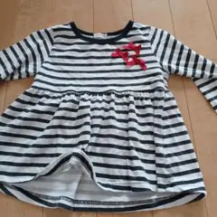 白黒ストライプ 長袖カットソー