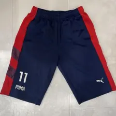 PUMA】プーマ サイドライン ハーフパンツ トラックショーツ 紺×白 O 