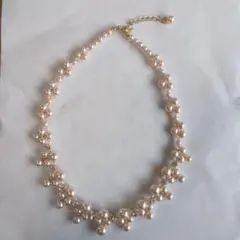 パール風ビーズネックレス　ピンク