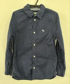 H&M ネイビー ドット柄 長袖シャツ　130cm