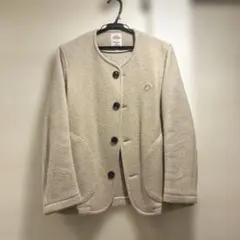 DANTON ウールモッサ カラーレスジャケット ベージュ 36