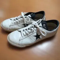 コンバース ワンスター レザー ホワイト/ブラック 日本製 25.5cm