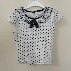ドット柄 Tシャツ　フリル リボンのサムネイル