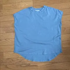 Samansa Mos2 半袖カットソー ブルー