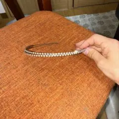 クリスタル装飾 シルバーヘアバンド