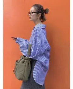 ungrid ストライプ ルーズ 長袖シャツ フリーサイズ