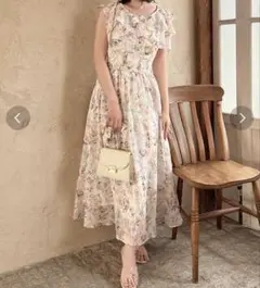 【新品】dazzlin 2WAY襟付き花柄ティアードワンピース