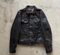 archive black coating denim jacket