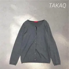 467✳︎タカキュー【M】グレー カーディガン 長袖　レディース　ウール　カーデ