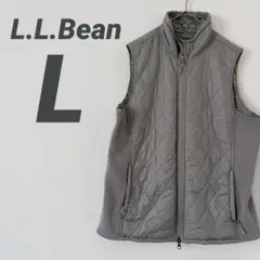 L.L.Bean グレー キルティング ベスト 【L】シンプル 無地 おしゃれ