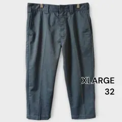 XLARGE スラックス 32 クロップド丈 グレー センタープレス