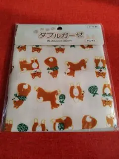 ダブルガーゼ生地　柴犬柄