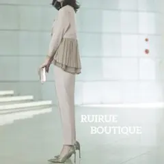 【新品】【スピード発送】ルイルエブティック　プリーツペプラム　パンツスーツ　S