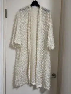 GREED INTERNATIONAL アイボリー カーディガン フリンジ