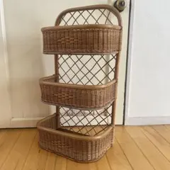 ☆アンティーク☆ ラタン　ラック　ボックス　マルチラック　バスケット　古道具