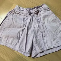 120サイズ 薄紫 ハーフパンツ ウエストリボン付き