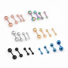 大人気★ストレートバーベル★ボディピアス★ステンレス★両耳2個★シルバー