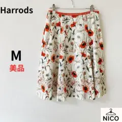 ハロッズ リネン100% プリーツスカート ベージュ 麻 ２　Mサイズ 春夏のサムネイル