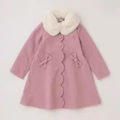 新品未使用　メゾピアノ　ピンク スカラップデザイン コート　120 ウールコート