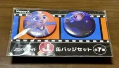 【happyくじ】ズートピアJ賞 缶バッジセット ジュディ＆クロウハウザー