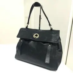 イヴサンローラン　ハンドバッグ　ミューズトゥ　キャンバス　レザー