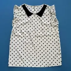 earth music&ecologyドット柄フリル袖トップス