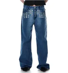 BEEDEN METAL EYELET SEMI LOOSE DENIM