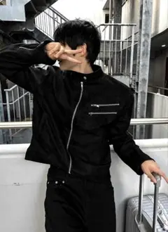 最終値下げ　【COSYHARU】ダブルジップツイードスエードバイカー