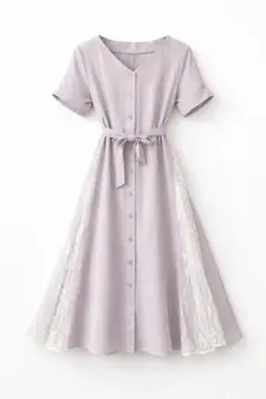 ラベンダーシャツワンピース