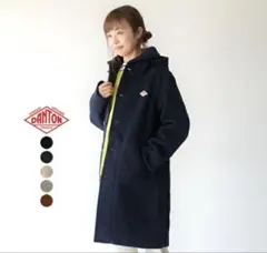 DANTON(ダントン)ウールモッサコート　フード胡桃ボタン ロング丈 34