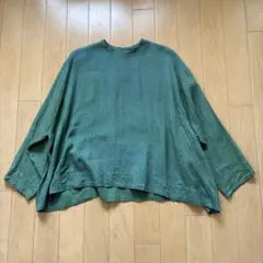 25SS 天然染　テントラインブラウス　アーツアンドサイエンス　緑藍　タグ付きのサムネイル