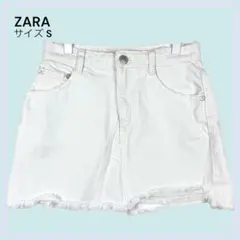 ZARA 白デニムダメージミニスカート S